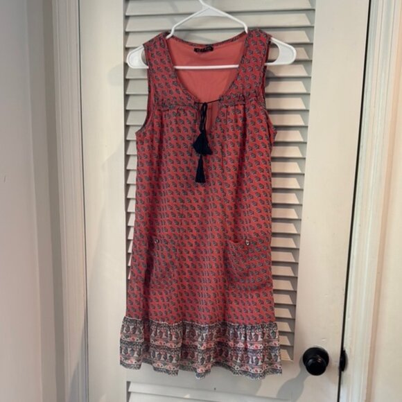 As U Wish Coral and Black Patterned Mini Dress - Picture 1 of 5